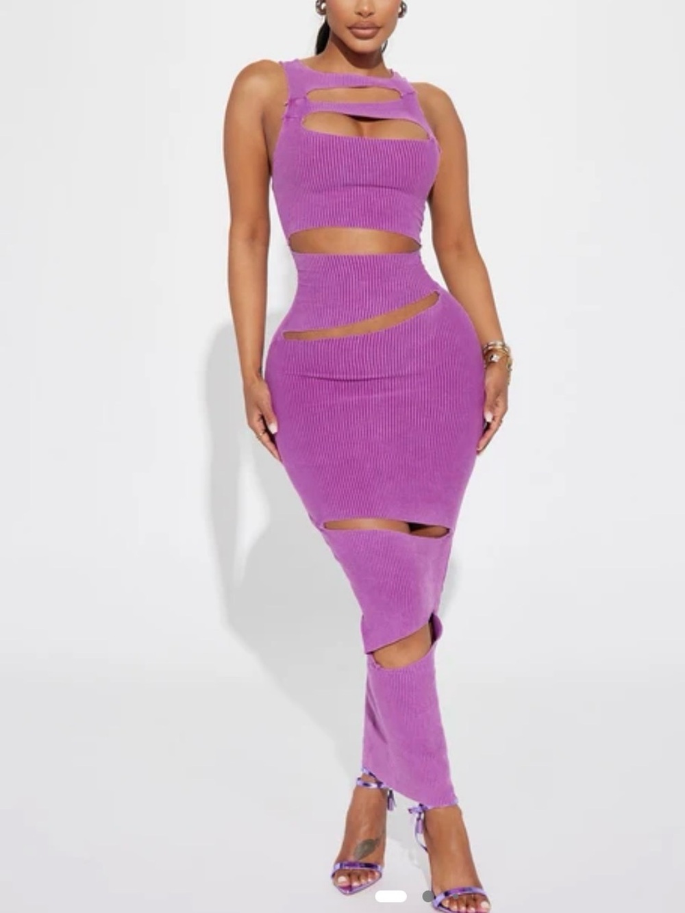 Fashion Nova Magenta Cutout Midi Dress